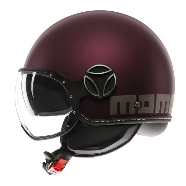 Casco Jet MomoDesign - Fgtr Evo - Mono Opaco Amarena Argento