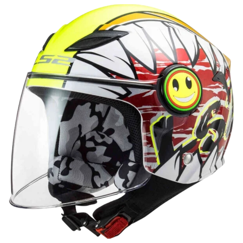 Casco Kid Jet LS2 Funny - Crunch - White HI-VIS Yellow