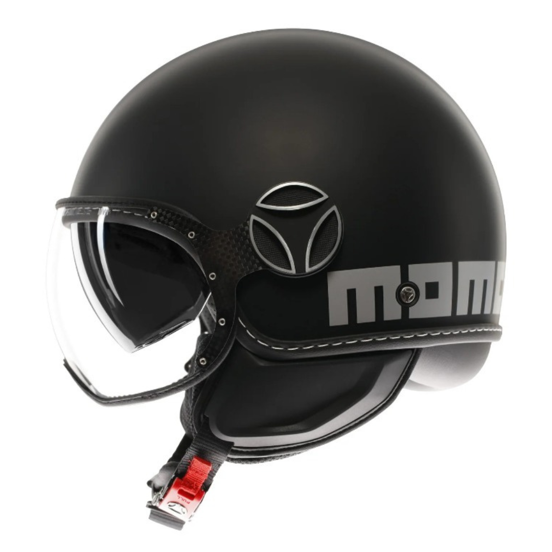 Casco Jet MomoDesign - Fgtr Evo - Mono Opaco Nero Argento