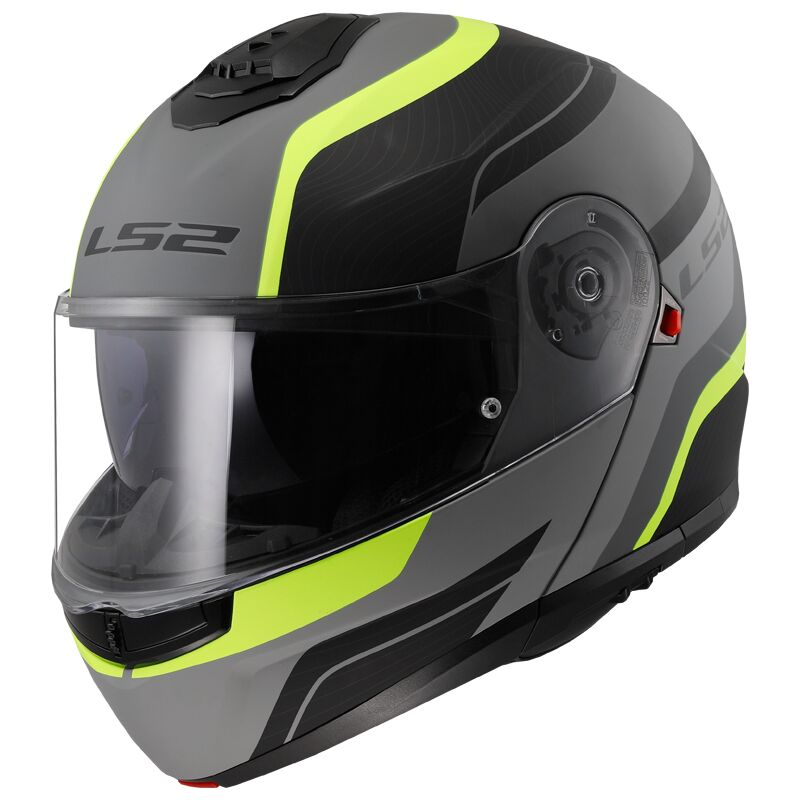 Casco Modulare LS2 Strobe II - Monza - Matt Black H-V Yellow