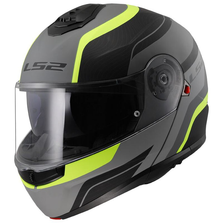 Casco Modulare LS2 Strobe II - Monza - Matt Black H-V Yellow