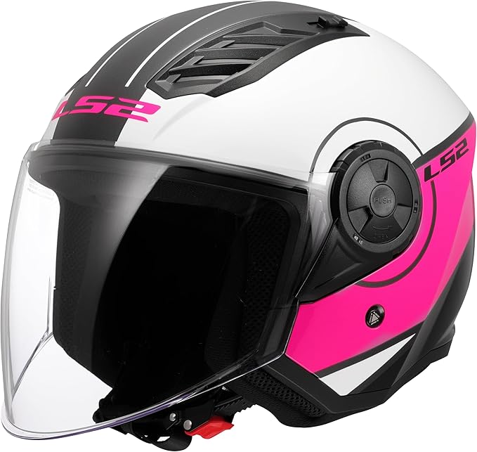 Casco Jet LS2 Airflow II - Cover Bianco Rosa