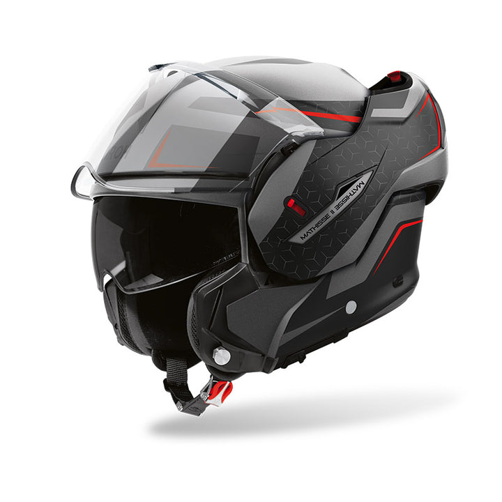 Casco Modulare Airoh - Mathisse II - Magnet Grigio Rosso Opaco