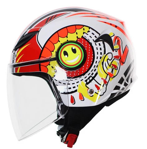 Casco Kid Jet LS2 Funny - Sluch - Red White