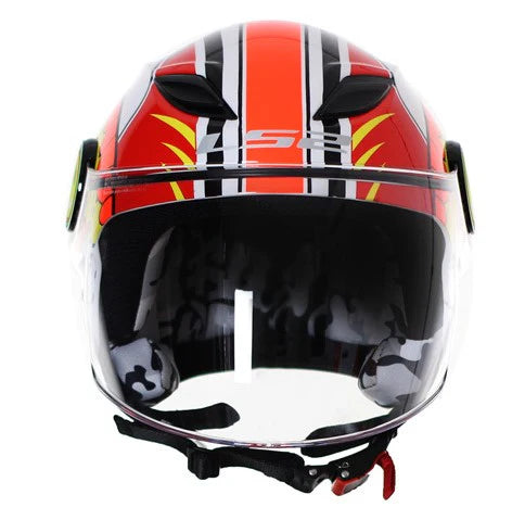 Casco Kid Jet LS2 Funny - Sluch - Red White