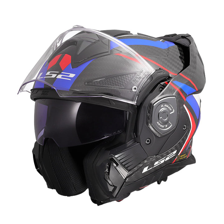 Casco Modulare LS2 - Advant x Carbon Future II Gloss White Blu Red