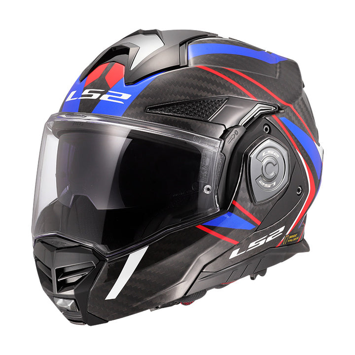 Casco Modulare LS2 - Advant x Carbon Future II Gloss White Blu Red