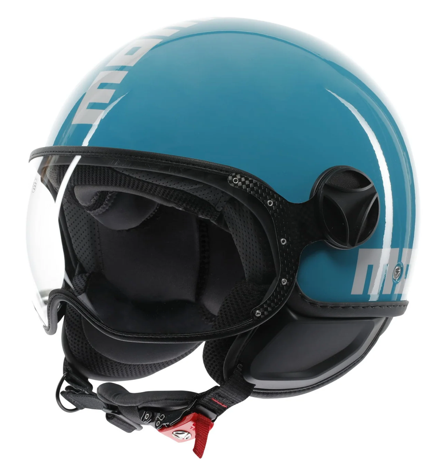 Casco Jet MomoDesign - Fgtr Classic - Candy Blu Lago Bianco