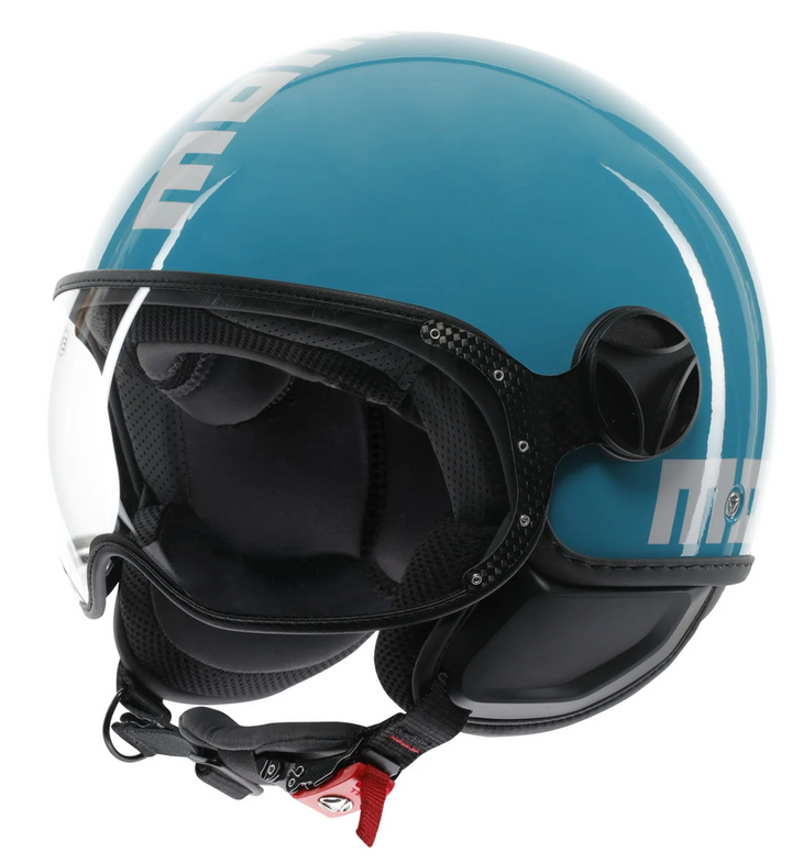 Casco Jet MomoDesign - Fgtr Classic - Candy Blu Lago Bianco