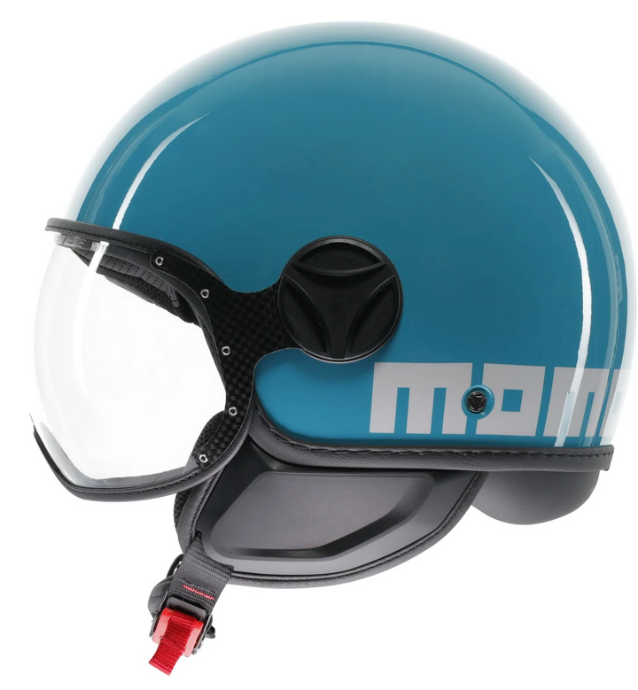 Casco Jet MomoDesign - Fgtr Classic - Candy Blu Lago Bianco