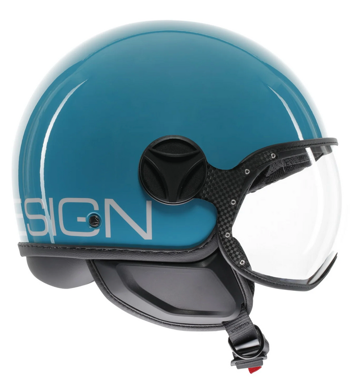 Casco Jet MomoDesign - Fgtr Classic - Candy Blu Lago Bianco