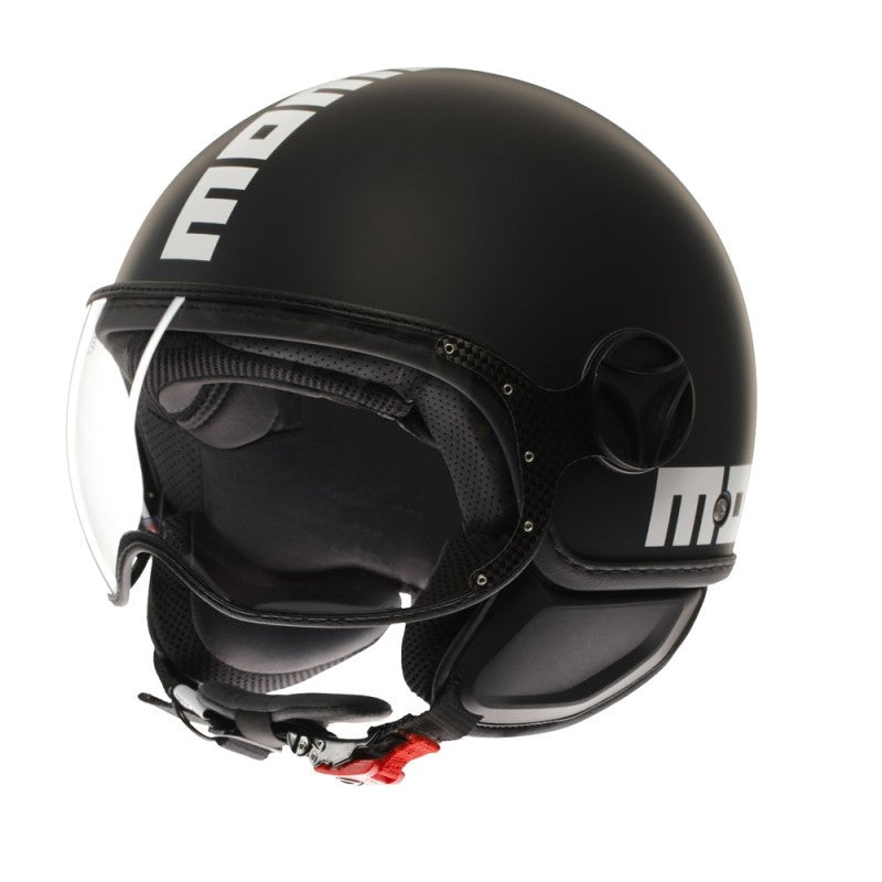 Casco Jet MomoDesign - Fgtr Classic - Mono Opaco Nero Bianco