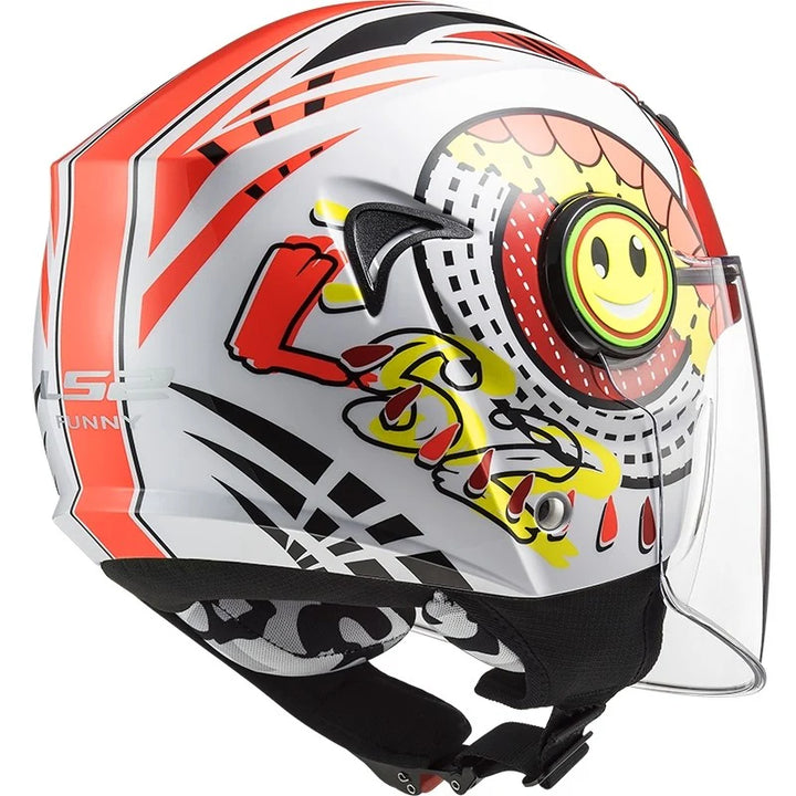 Casco Kid Jet LS2 Funny - Sluch - Red White