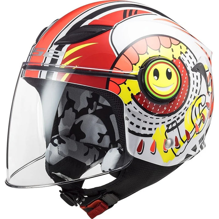 Casco Kid Jet LS2 Funny - Sluch - Red White