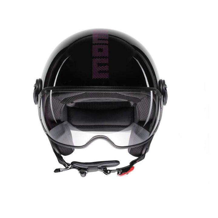 Casco Jet MomoDesign - Fgtr Classic - Stripes Nero Fucsia