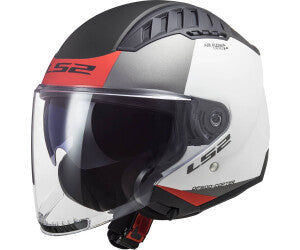 Casco Jet LS2 Copter II - Urbane - Matt White Red