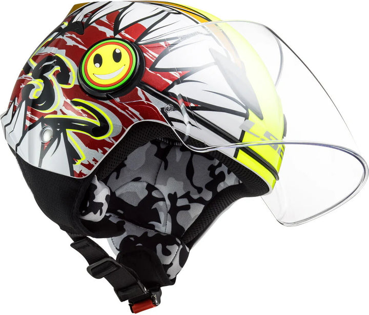 Casco Kid Jet LS2 Funny - Crunch - White HI-VIS Yellow