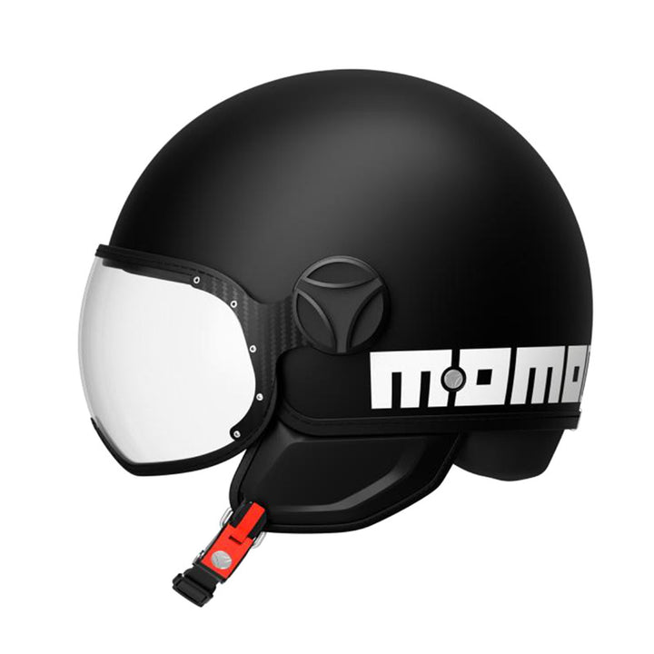 Casco Jet MomoDesign - Fgtr Classic - Mono Opaco Nero Bianco