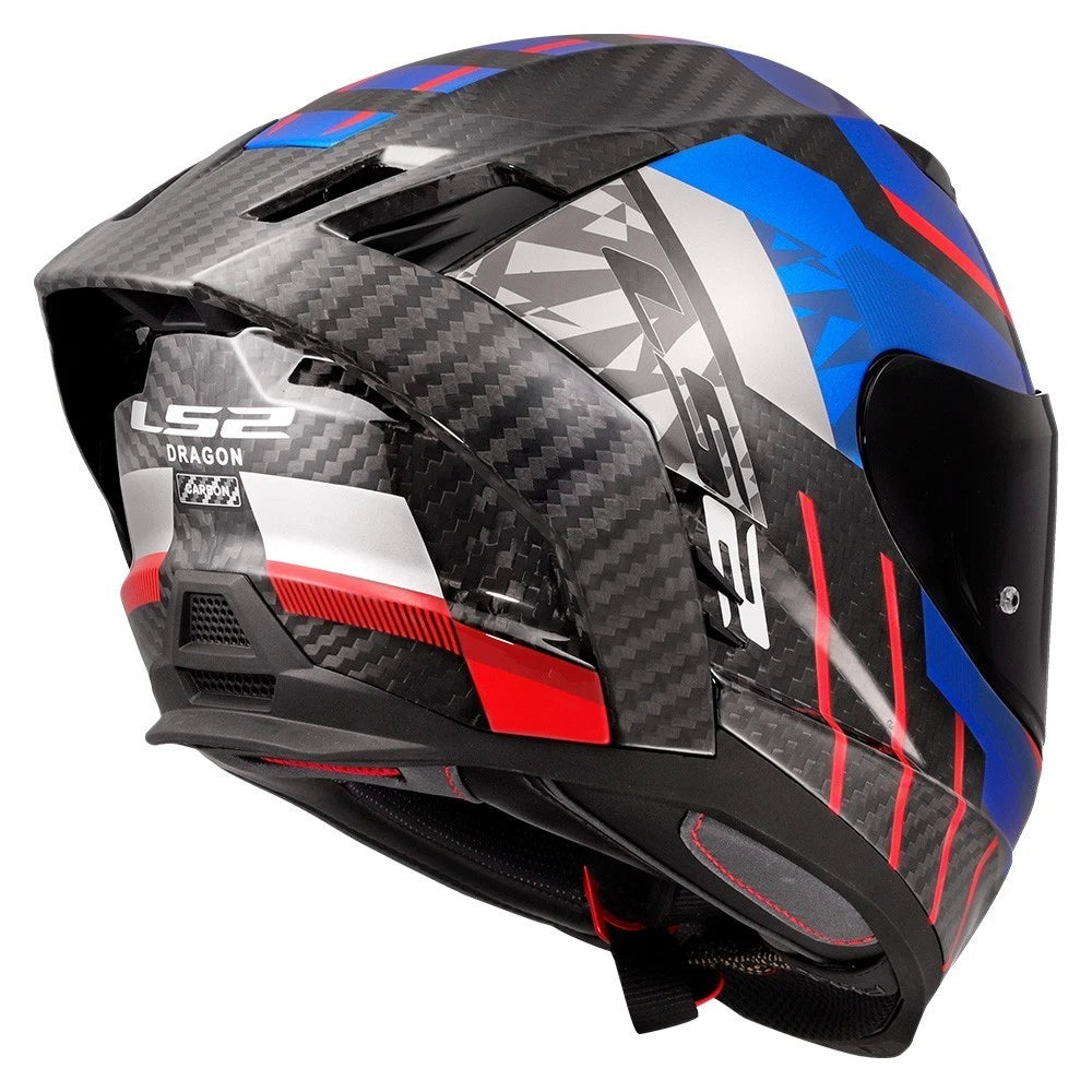 Casco Integrale LS2 - Dragon Trax Blu Rosso Carbon
