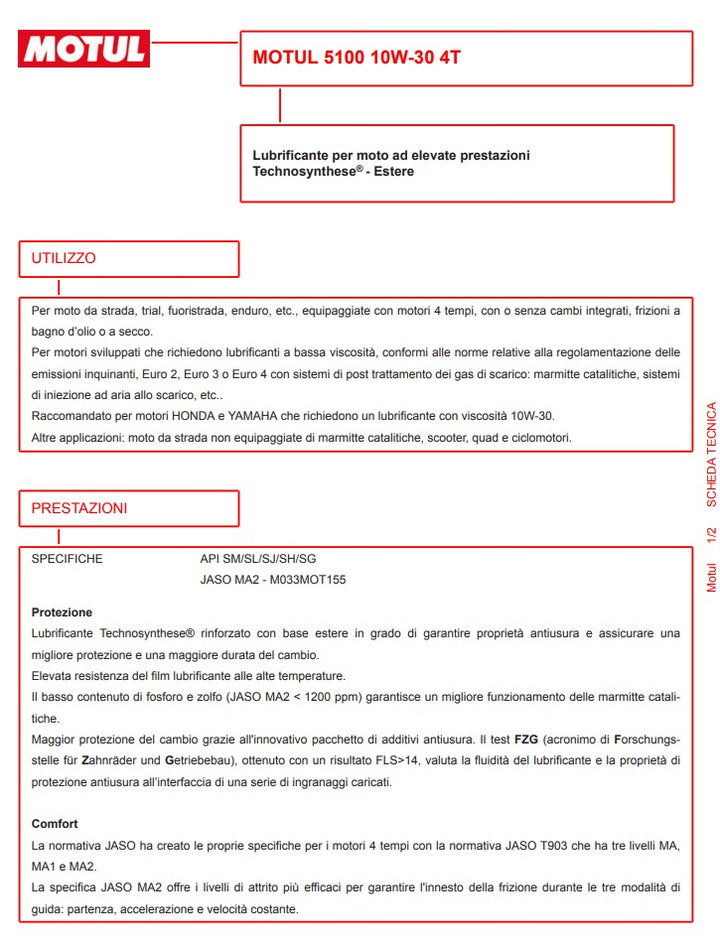 Olio motori 5100 4T 10W30 1L - Motul