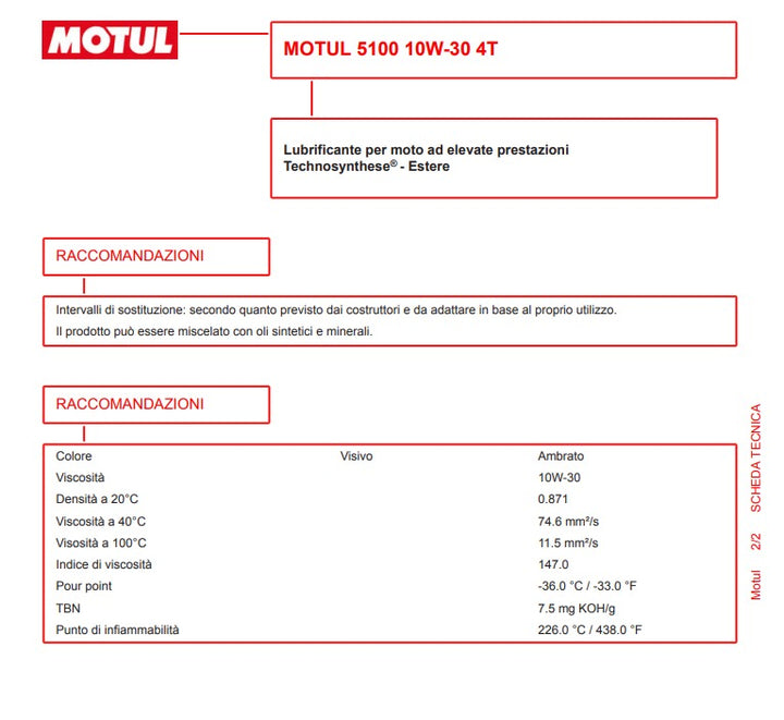 Olio motori 5100 4T 10W30 1L - Motul