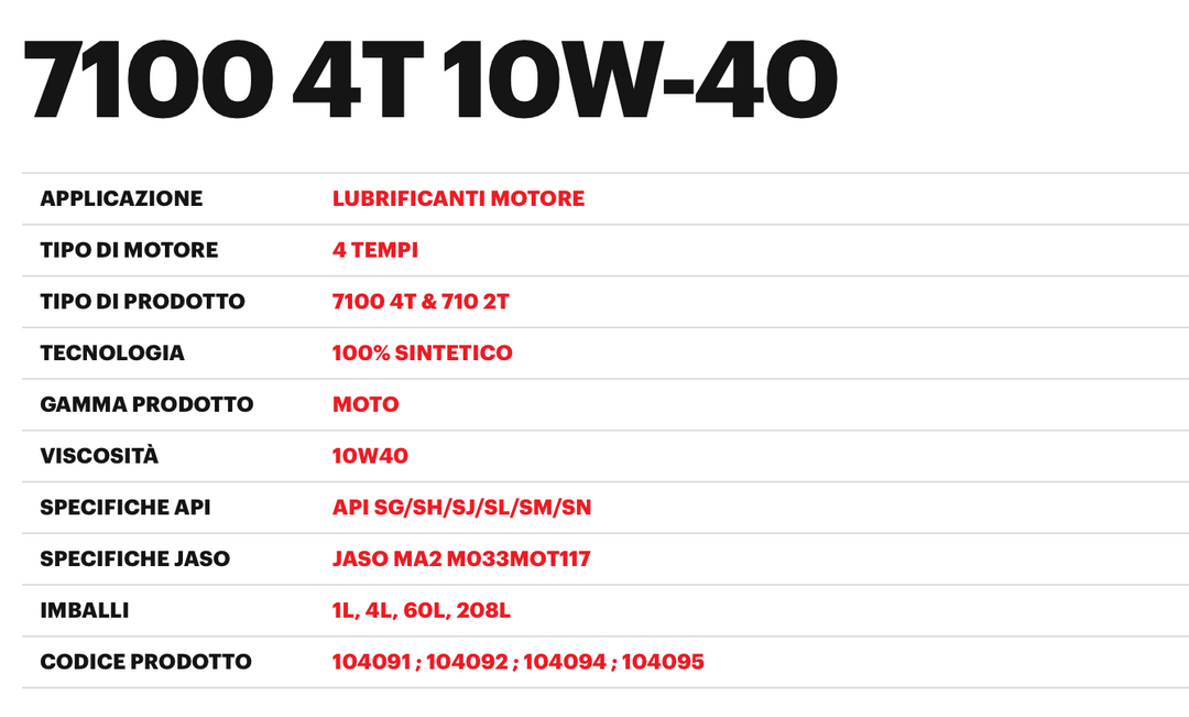Olio motori 7100 4T 10W40 - Motul 1L