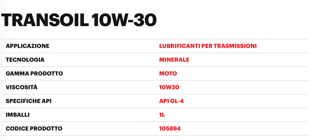 Olio motori TRANSOIL 10W-30 1L - Motul