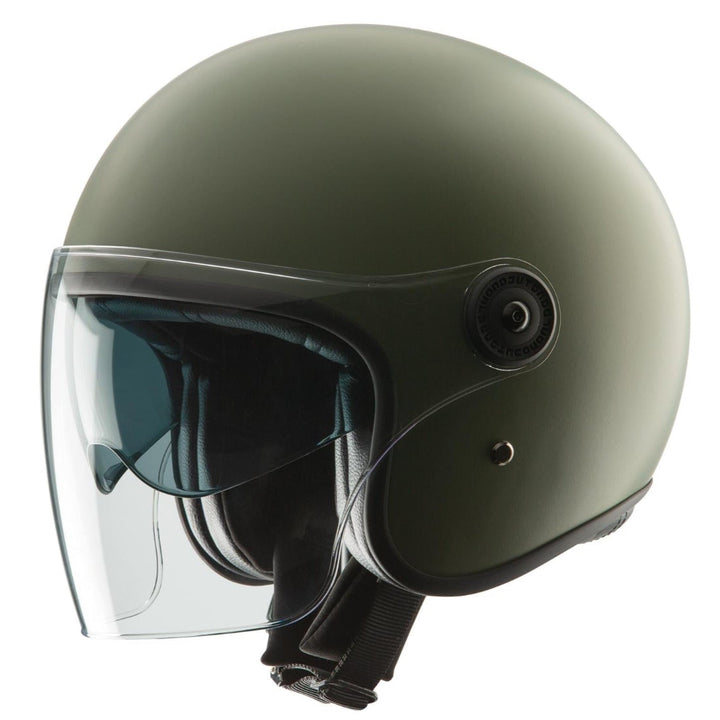 Casco jet EL' FAST Tucano Urbano - Verde Airborne Opaco - Doppia Visiera