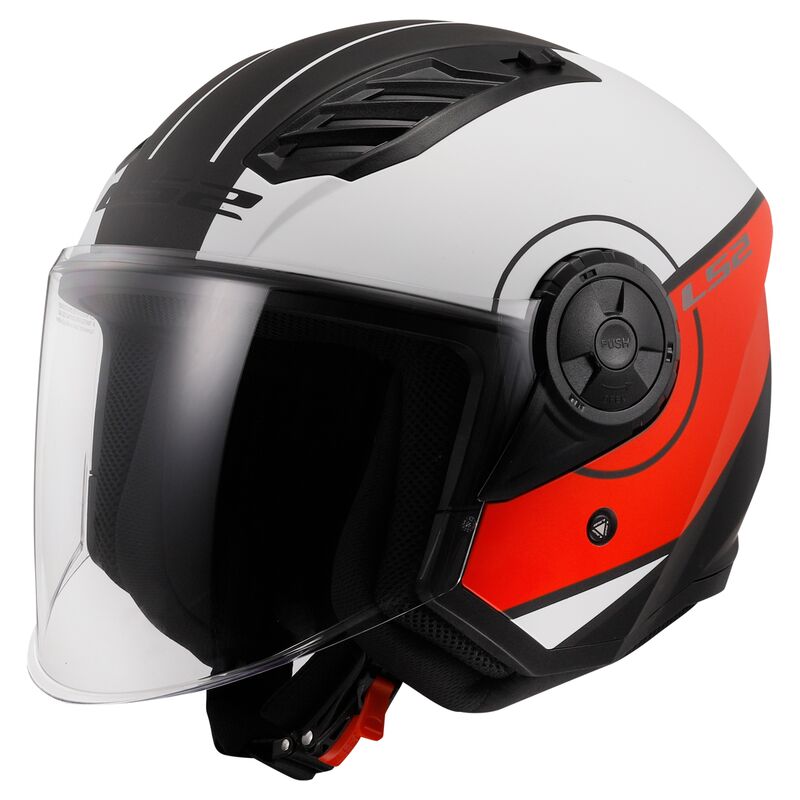 CASCO JET | LS2 AIRFLOW II OF616 - COVER Bianco Rosso - Opaco
