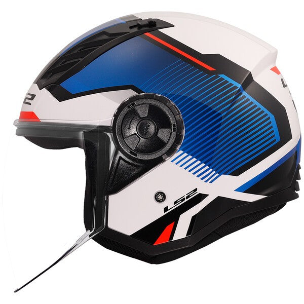 Casco Jet LS2 Airflow II - Solar Bianco Blu Rosso