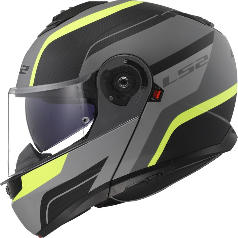 Casco Modulare LS2 Strobe II - Monza - Matt Black H-V Yellow