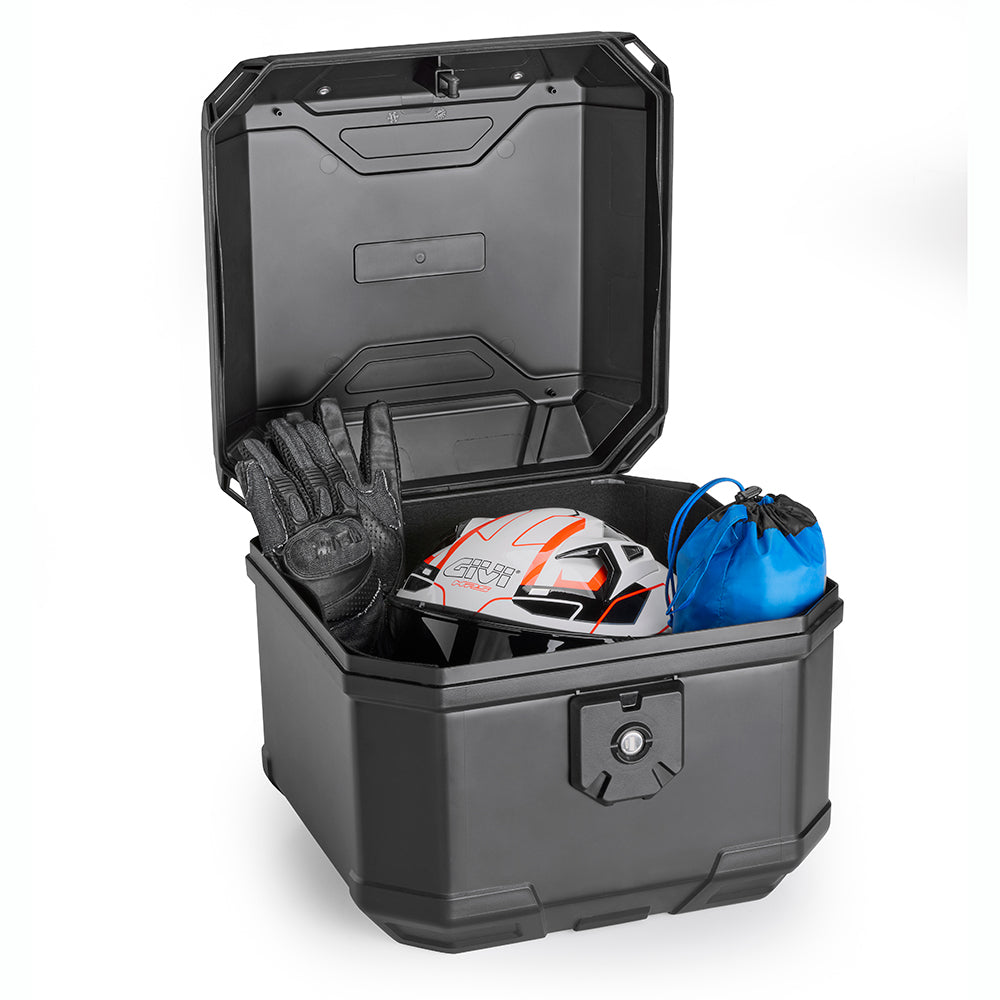 Bauletto MONOLOCK® 38 Lt, con sistema di sgancio dall'interno. Comprensivo di piastra e kit universale