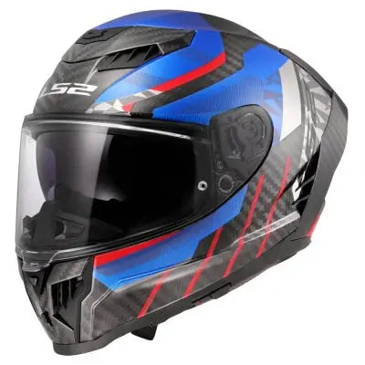 Casco Integrale LS2 - Dragon Trax Blu Rosso Carbon