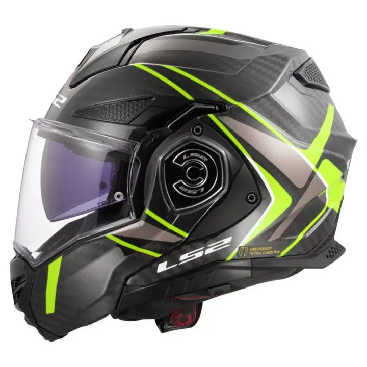 Casco Modulare LS2 - Advant x Carbon Future II Gloss Yellow
