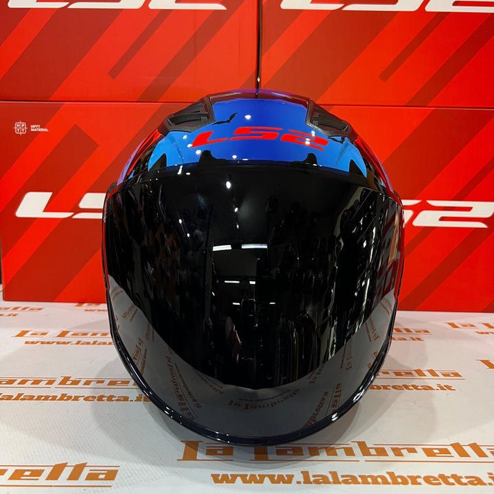 Casco Jet LS2 Airflow II Con Grafica - Visiera Nera