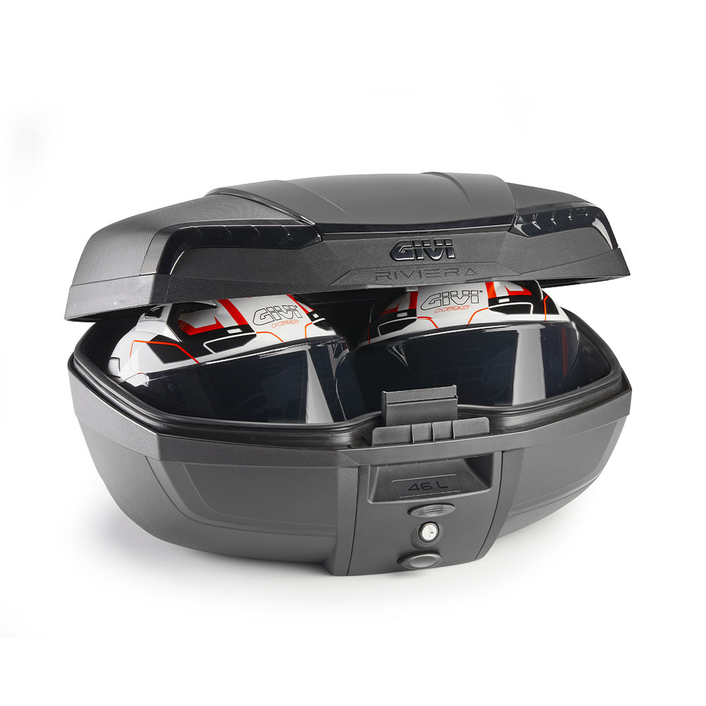 Bauletto Givi E46NB Riviera Black Edition 46L Monolock - con piastra universale per moto e scooter