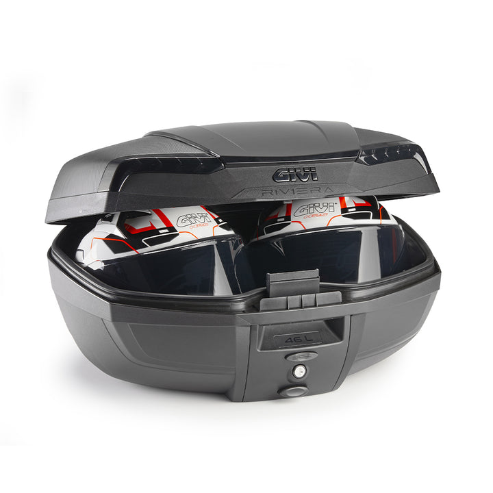 Bauletto Givi E46NB Riviera Black Edition 46L Monolock - con piastra universale per moto e scooter