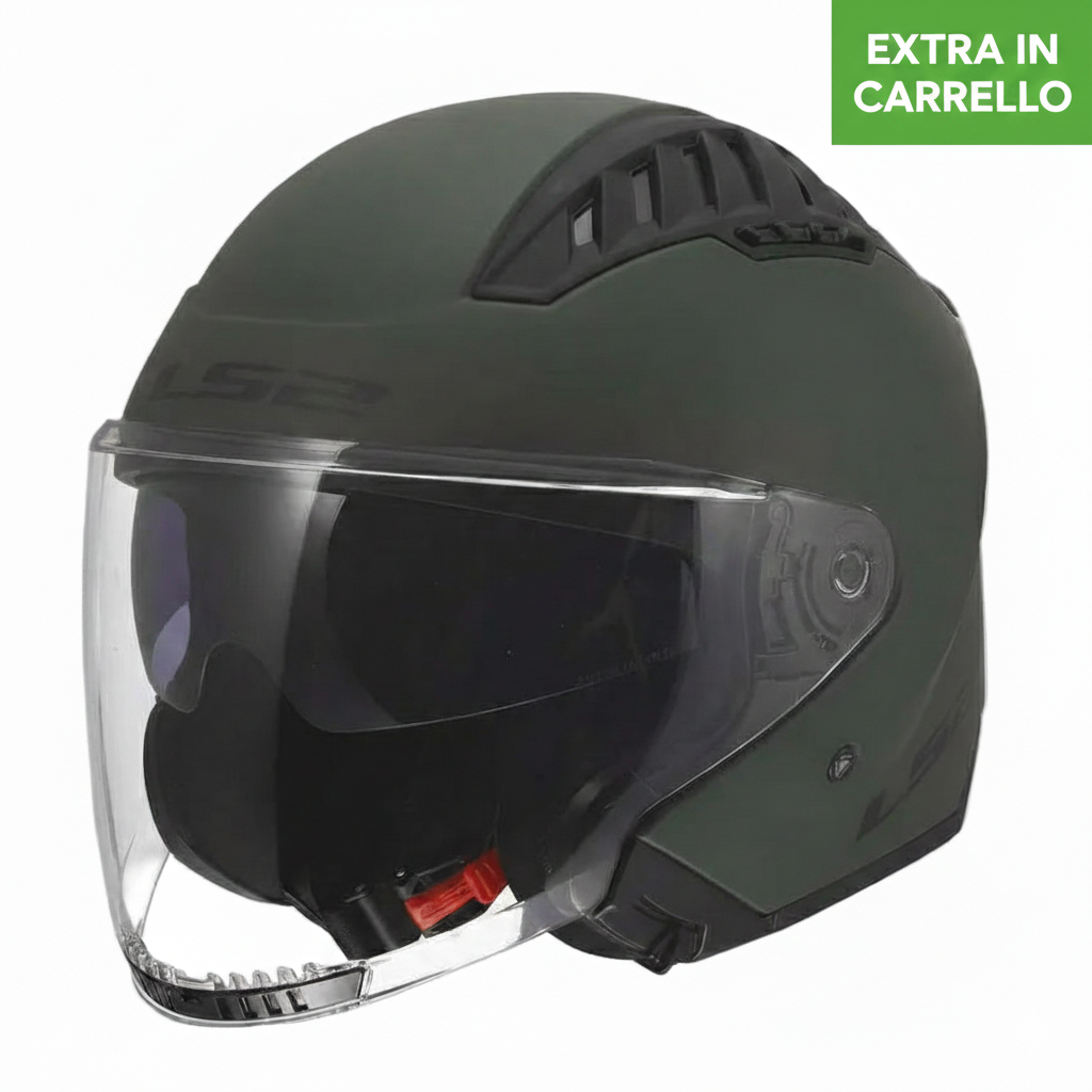 Casco Jet LS2 Copter II - Military Green