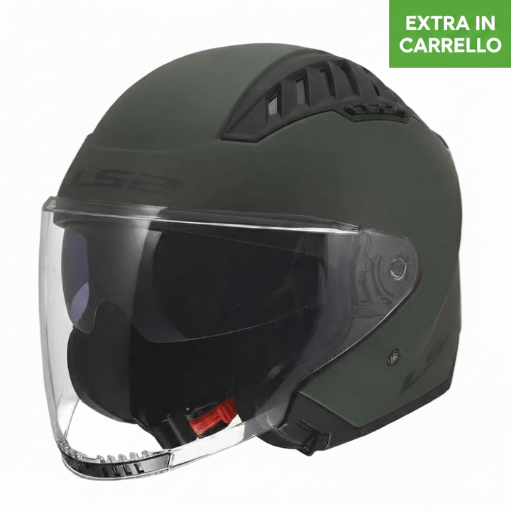 Casco Jet LS2 Copter II - Military Green