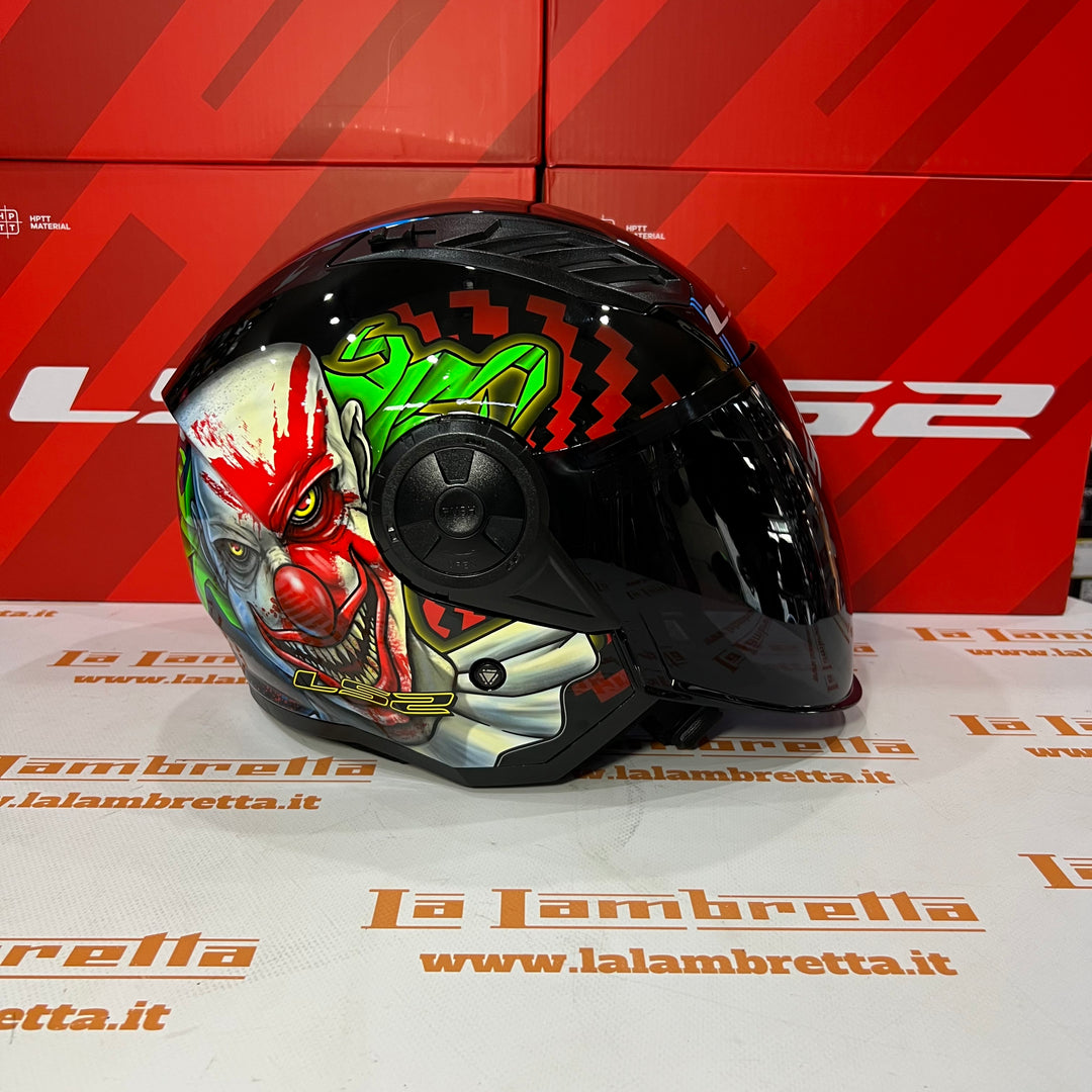 Casco Jet LS2 Airflow II Con Grafica - Visiera Nera