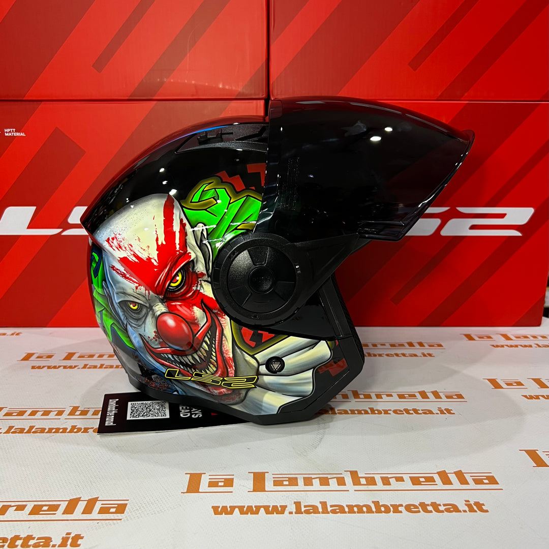 Casco Jet LS2 Airflow II Con Grafica - Visiera Nera