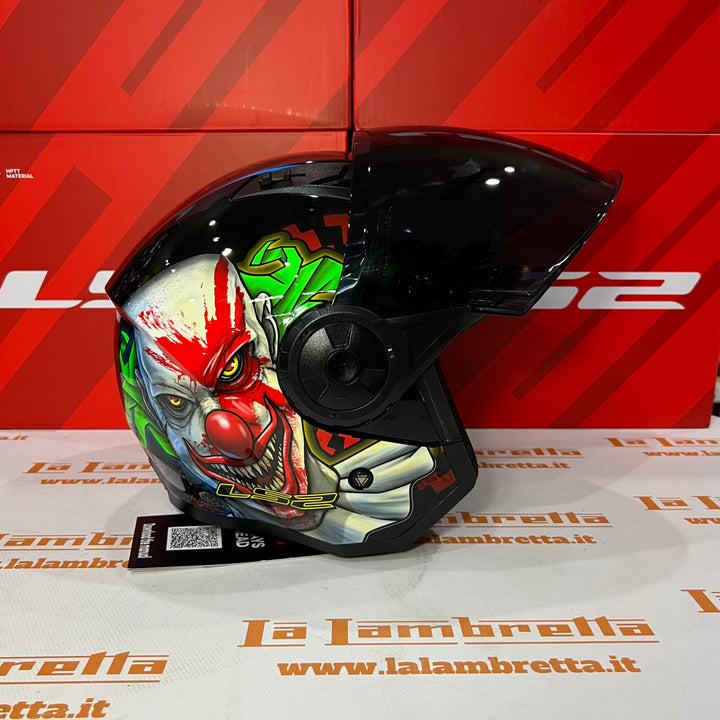 Casco Jet LS2 Airflow II Con Grafica - Visiera Nera
