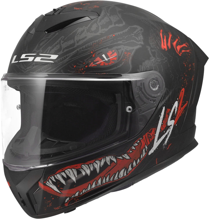 Casco Integrale LS2 Rapid III - Kaiju- Nero Rosso Bianco Opaco