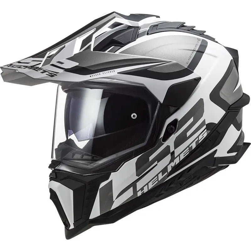 Casco Adventure LS2 - Explorer Atlantis Titanio Bianco