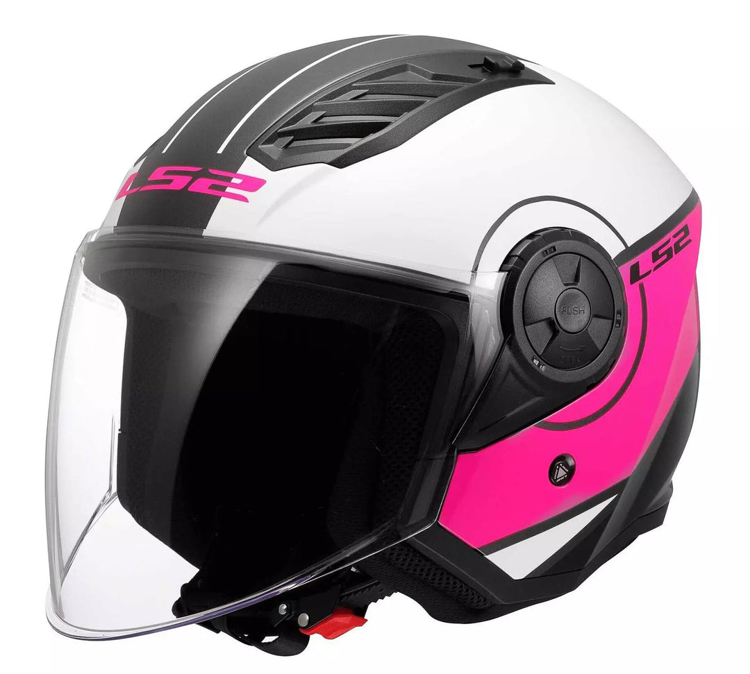 Casco Jet LS2 Airflow II - Cover Bianco Rosa