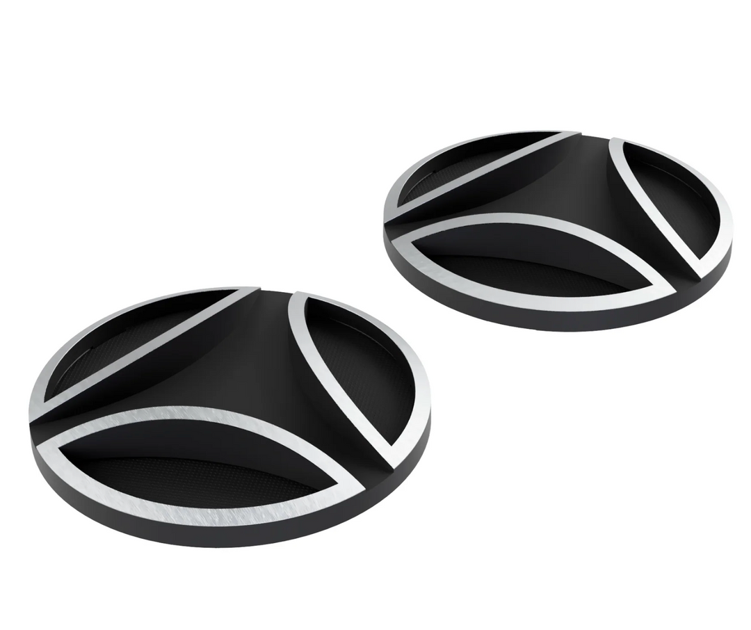 Coppia Viti laterali logate in metallo nero-silver ricambio Nuovo FGTR E2206 - MomoDesign