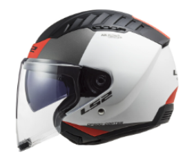 Casco Jet LS2 Copter II - Urbane - Matt White Red