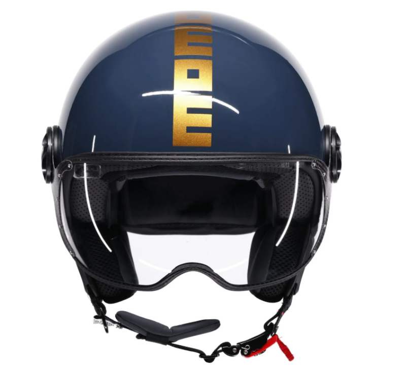 Casco Jet MomoDesign - Fgtr Classic - Flip Brass Oro
