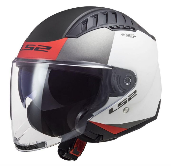 Casco Jet LS2 Copter II - Urbane - Matt White Red