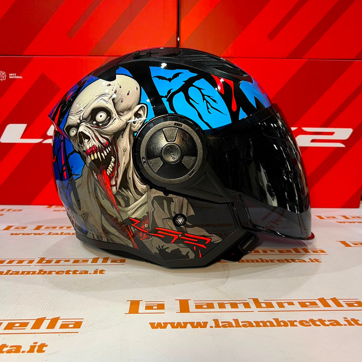 Casco Jet LS2 Airflow II Con Grafica - Visiera Nera